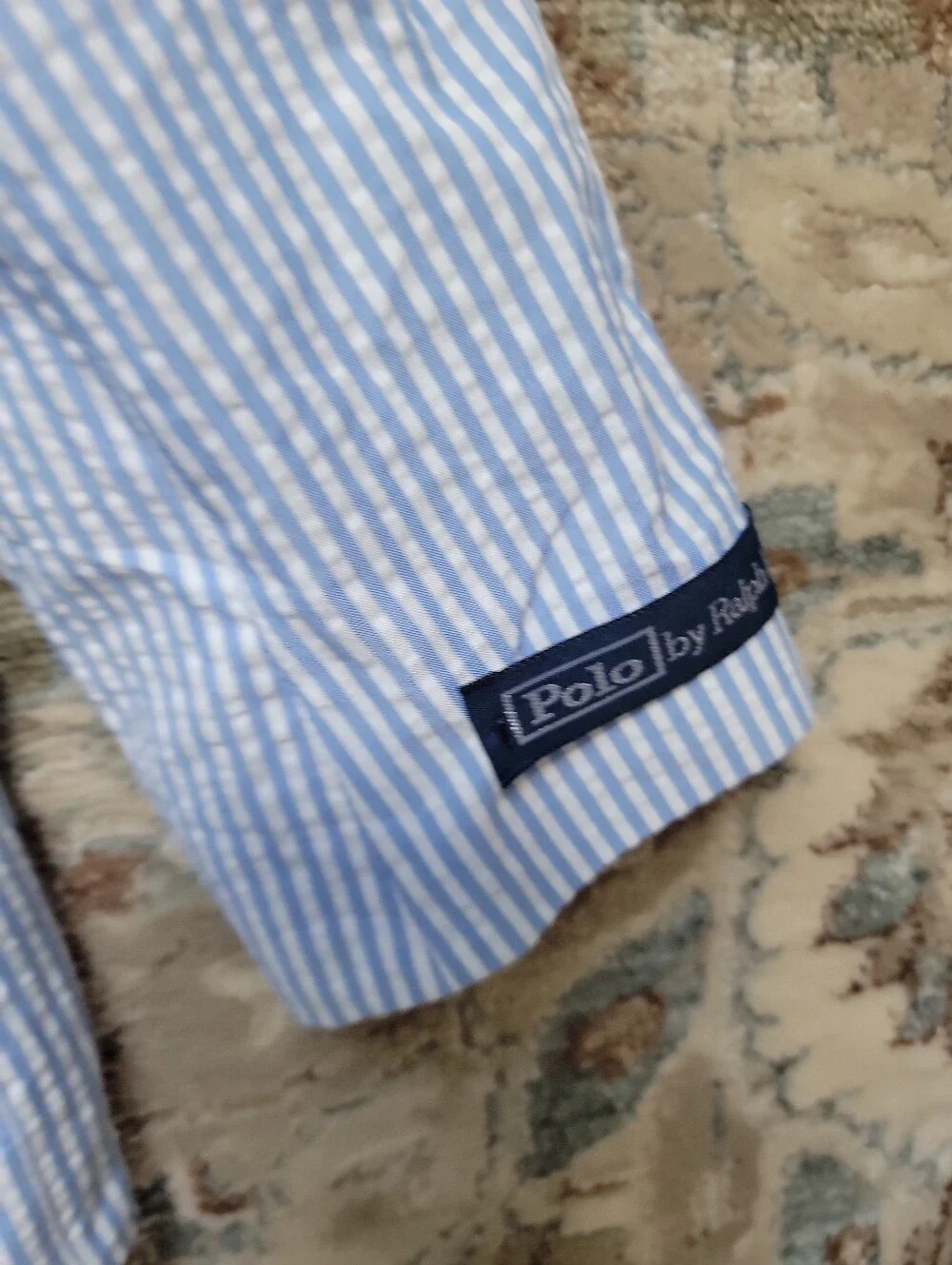 Ralph Lauren Boys Light Blue and White Seersucker Blazer